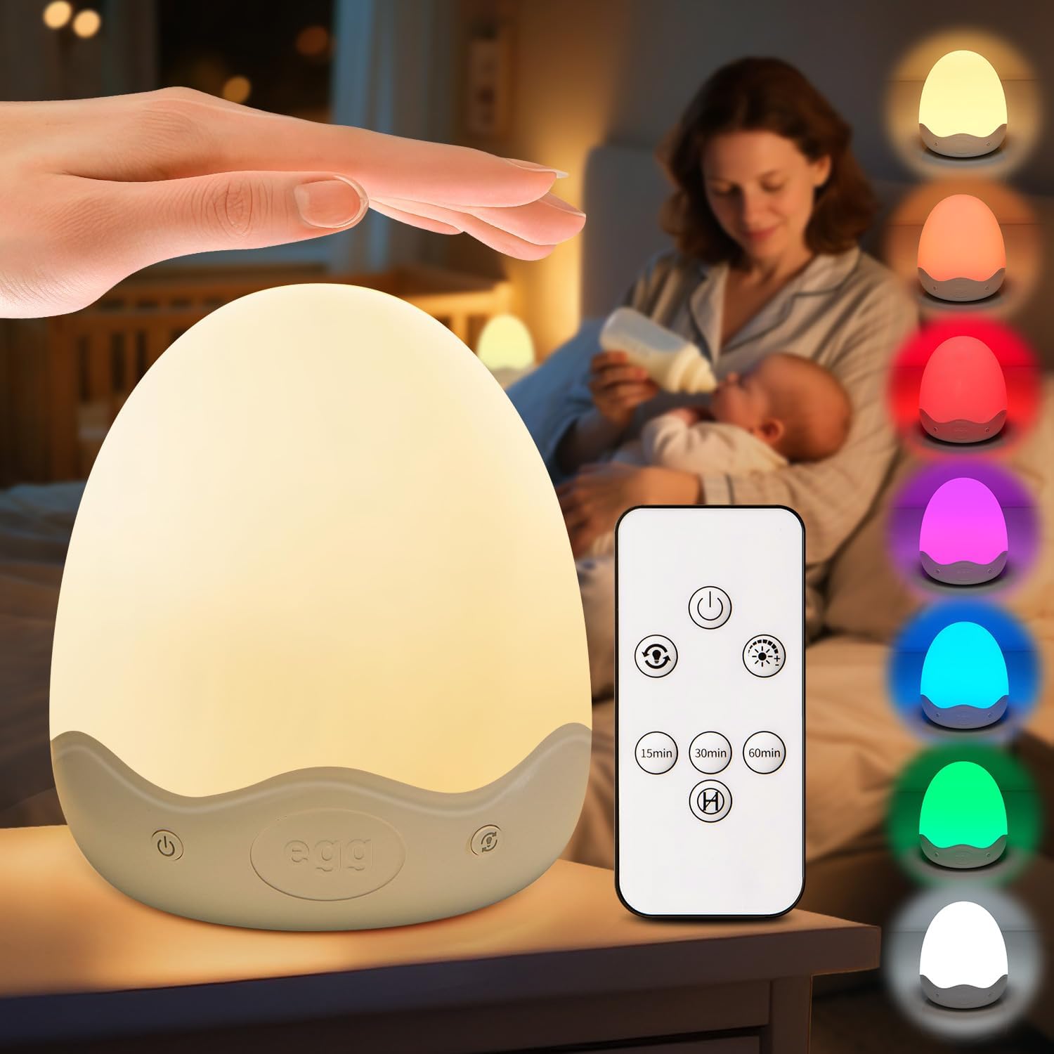 Baby Night Light for Kids with 10 Colors and Brightness Levels