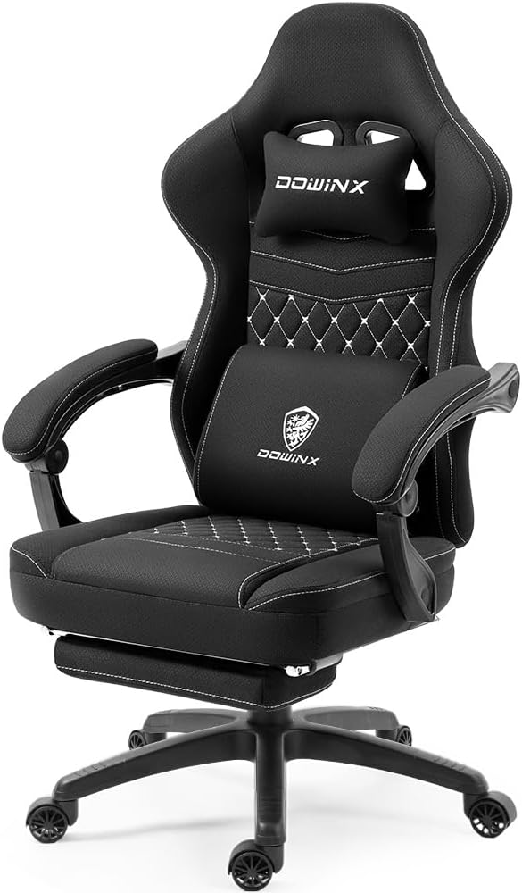 Dowinx Gaming Chair with Gel Pad and Ergonomic Footrest Design
