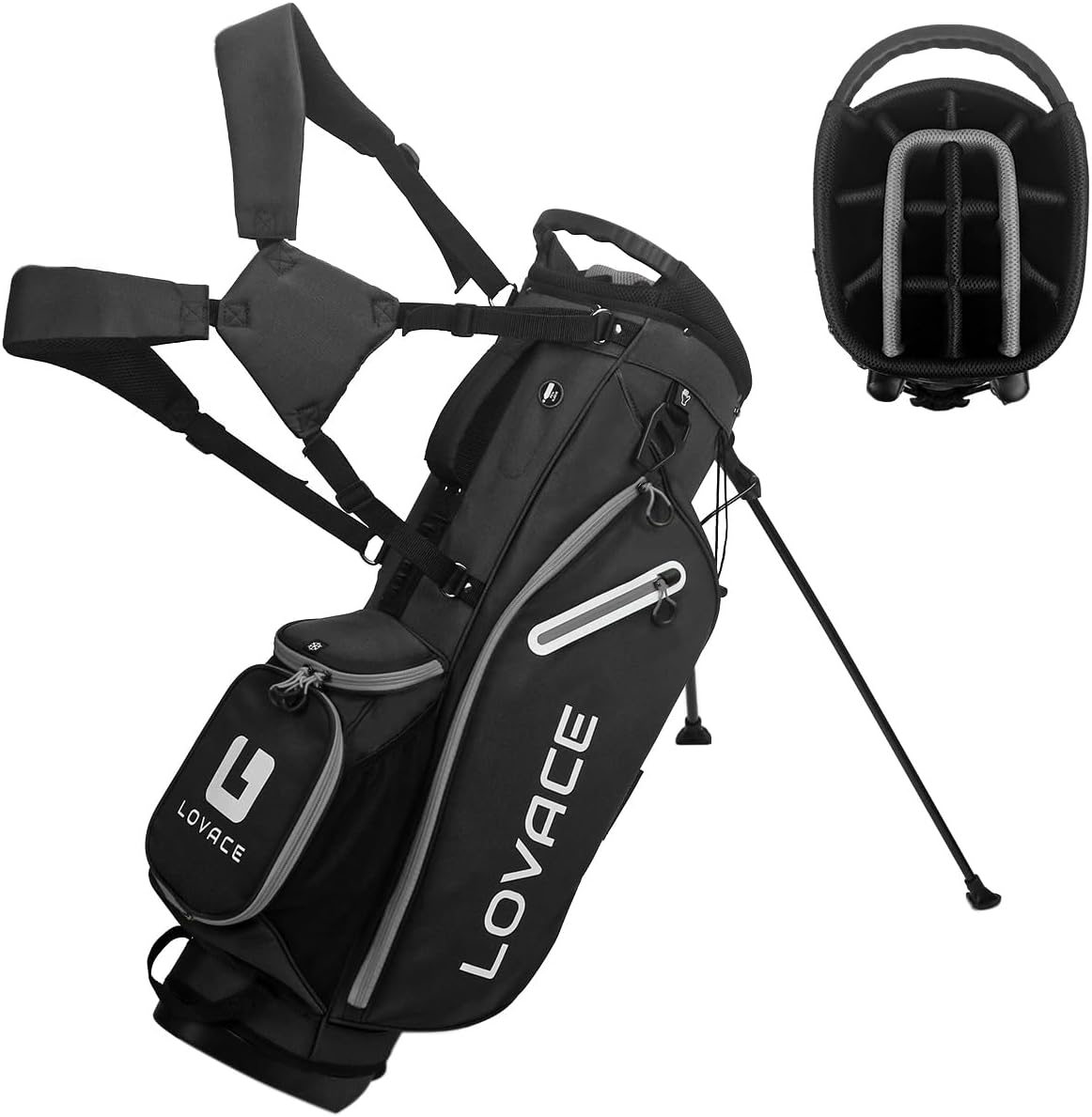 LOVACE 14-Way Lightweight Golf Stand Bag - Effortless Portability