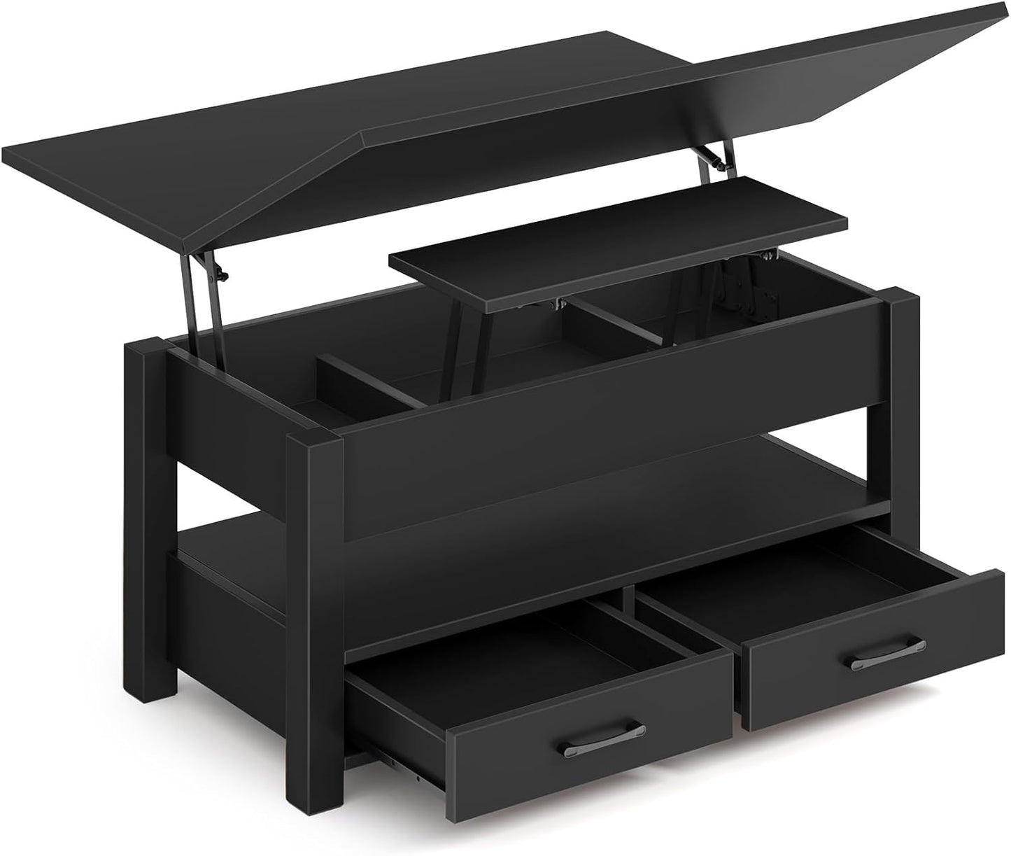 Rolanstar Coffee Table Lift Top with Multi-Function Design