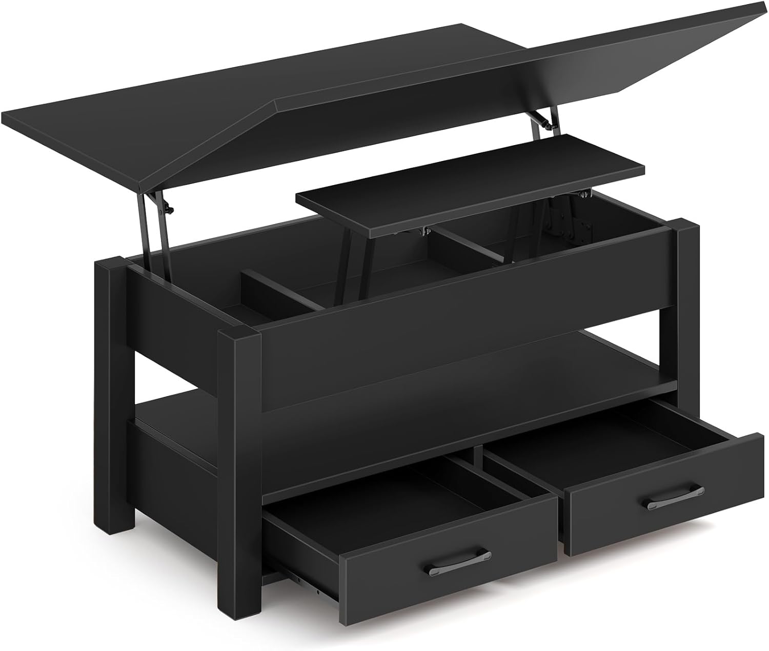 Rolanstar Coffee Table Lift Top with Multi-Function Design