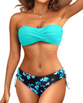 Women's Strapless Bandeau Bikini Set - Twist Front Two (Style RN3D)