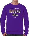 NFL Diagonal Fade Color Block Crewneck Sweatshirt - Ravens Pride