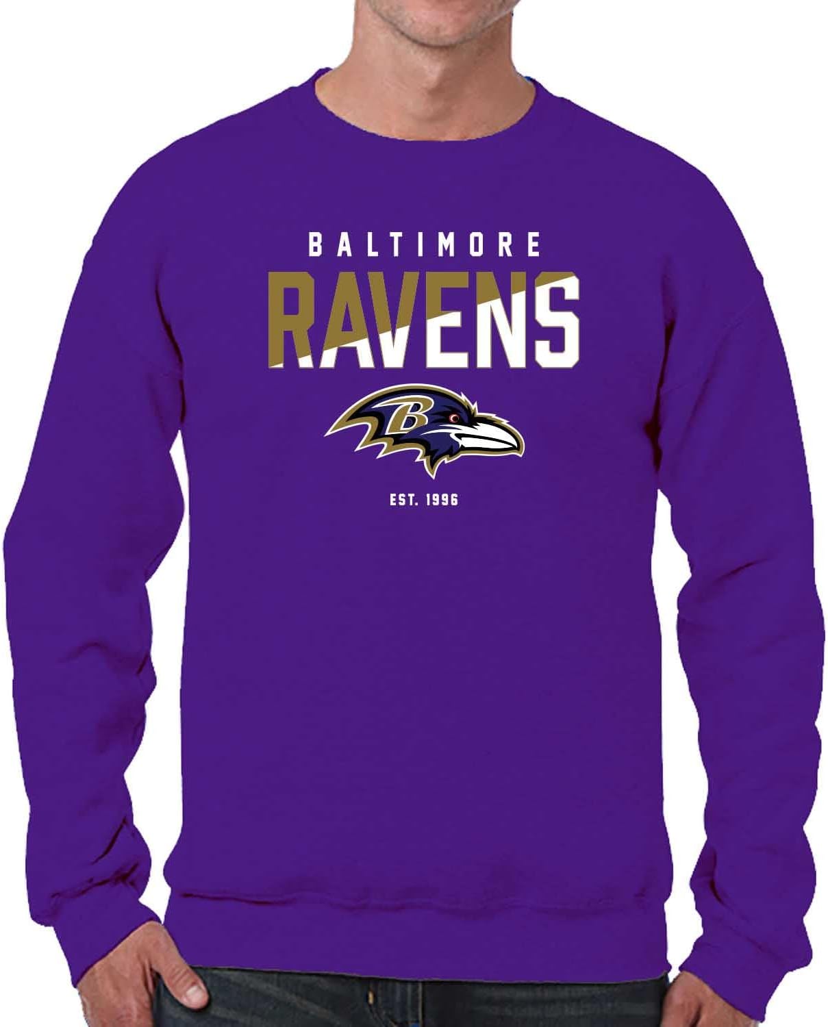 NFL Diagonal Fade Color Block Crewneck Sweatshirt for Fans