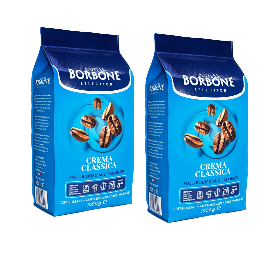 Caffe Borbone Crema Classica Whole Bean Coffee - Roasted in Italy - 2.2lb x 2 Pack