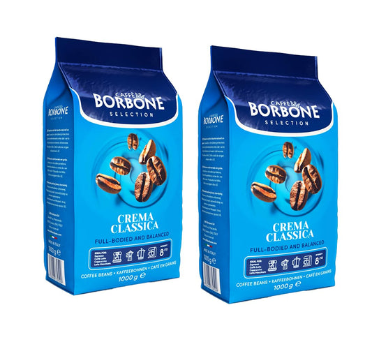 Caffe Borbone Crema Classica Whole Bean Coffee - Roasted in Italy - 2.2lb x 2 Pack
