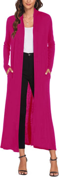 Bluetime Women Floor Length Open Front Cardigan Maxi Duster put