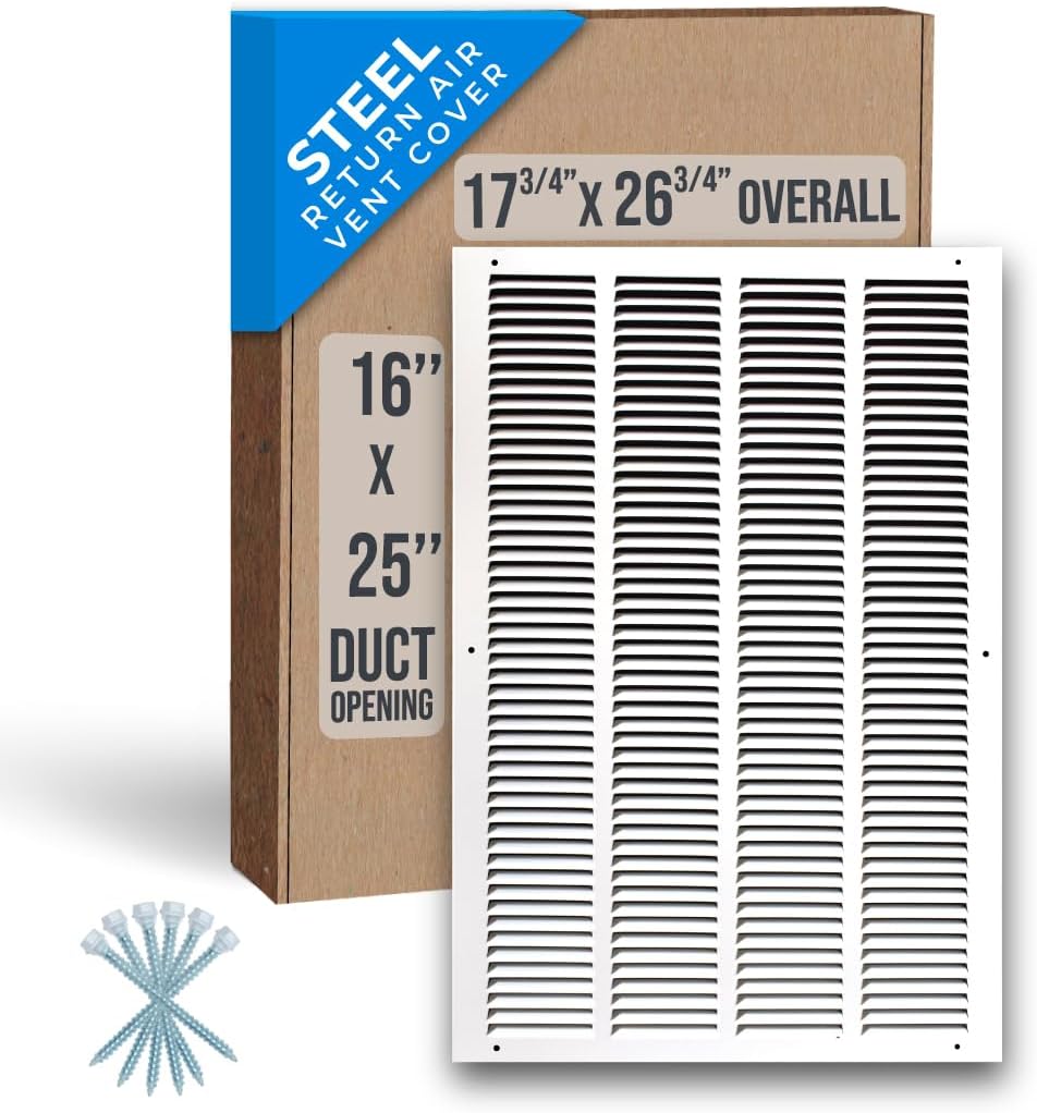 Fits 16x25 Duct Opening Steel Return Air Grille for HVAC