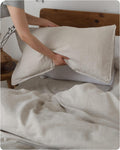 XZ XIFA King Standard Pillowcases 2 Pack - French Flax Linen Comfort
