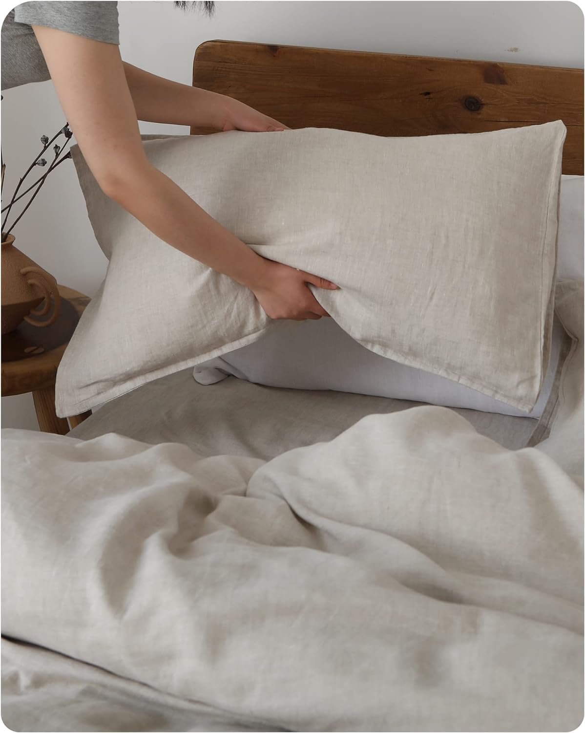 XZ XIFA King Standard Pillowcases - Premium French Flax Linen