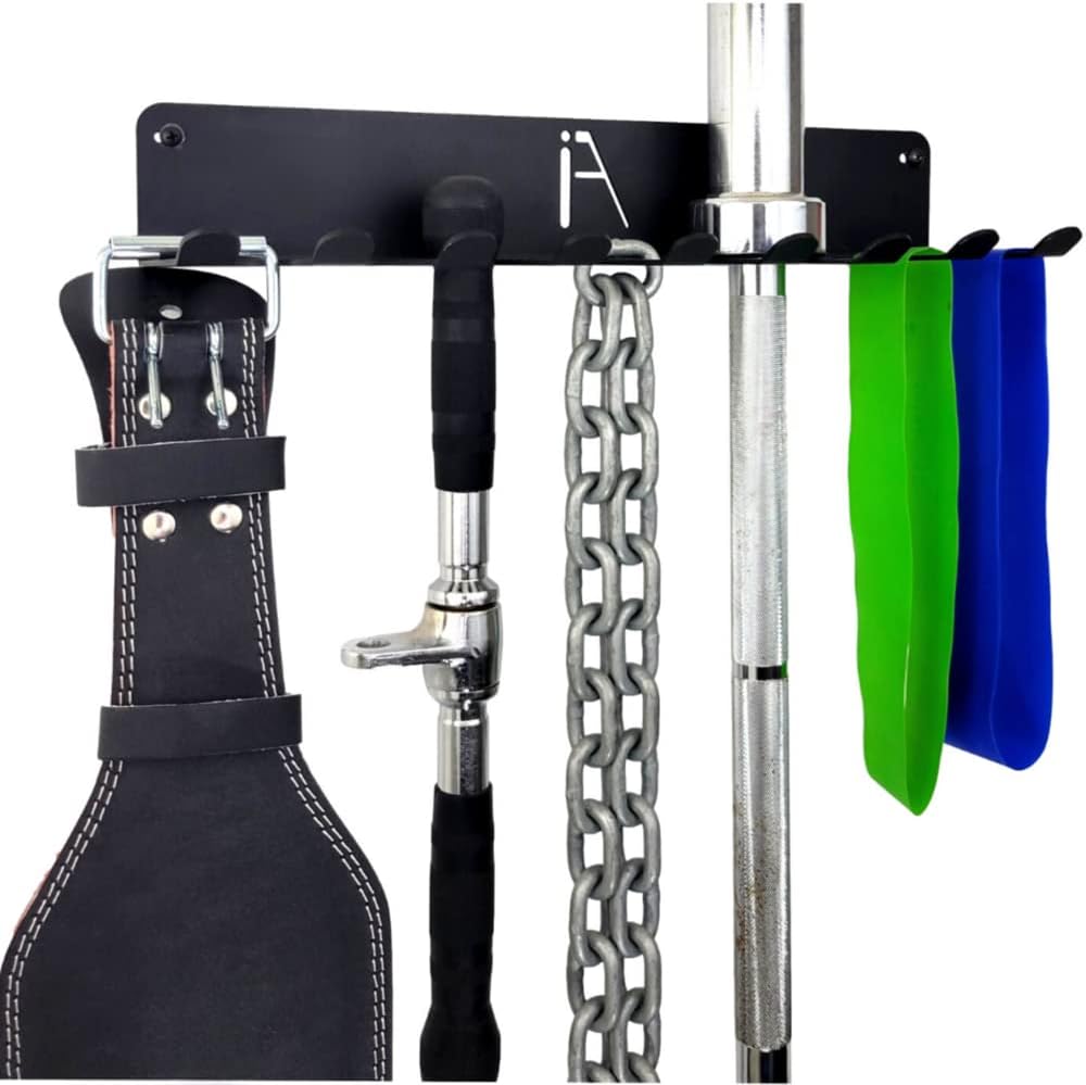 IRON AMERICAN Heavy-Duty Gym Wall Organizer - 11 Hook Storage Solution