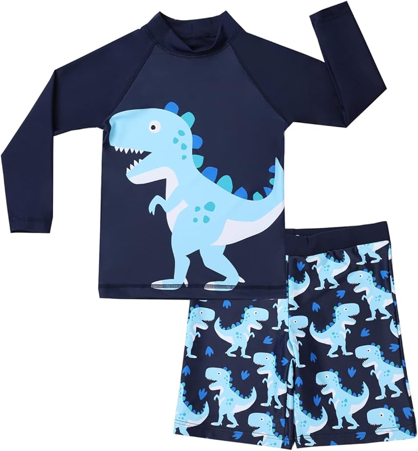 MiYang Boys Swimsuit Rash Guard for Toddler Kids Long Sleeve