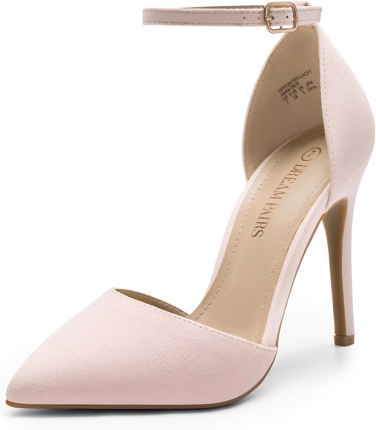 DREAM PAIRS Women's Pointed Toe Ankle Strap High Heel Pumps