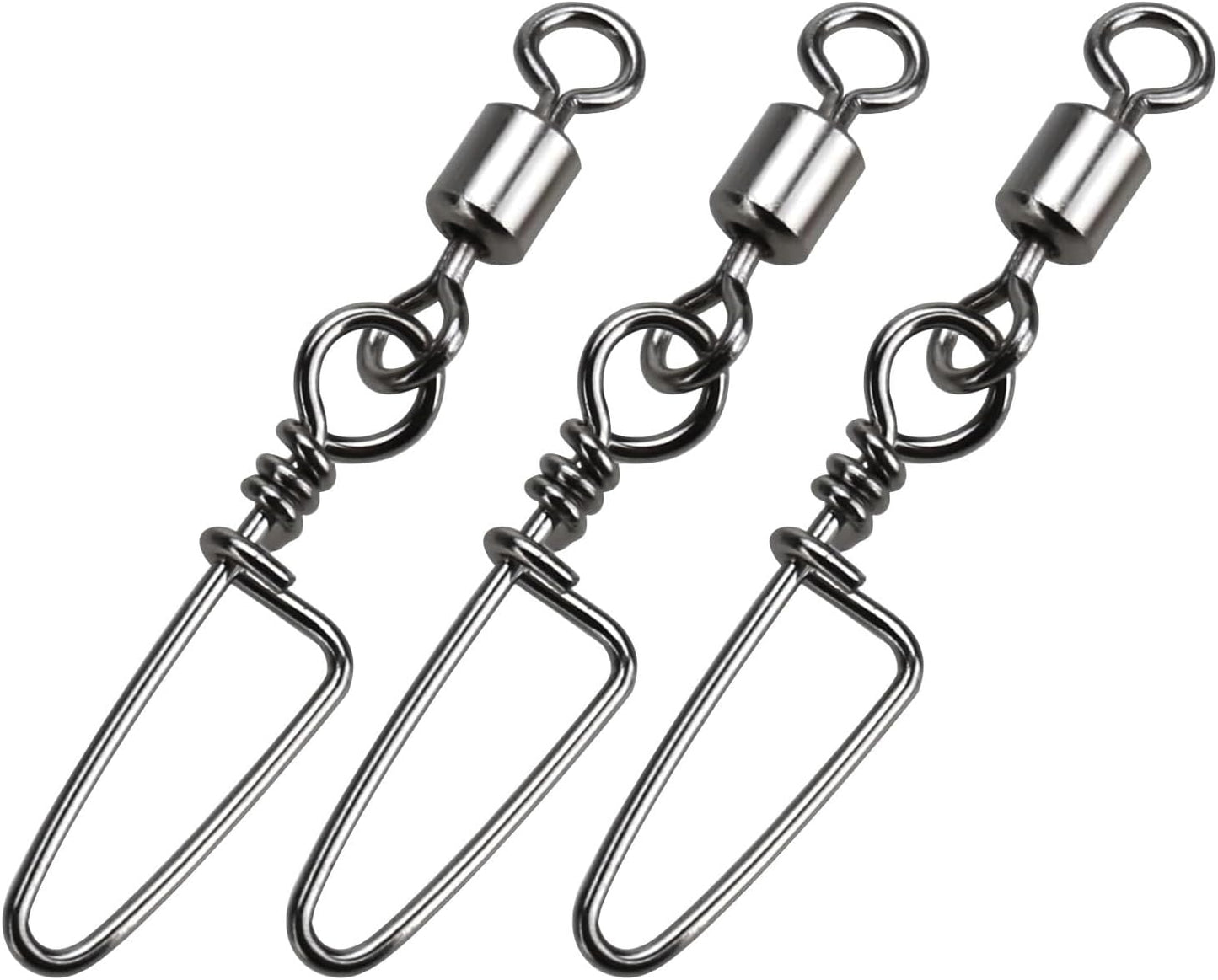 50pcs High Strength Fishing Snap Swivels | Corrosion Resistant | 100LB Capacity