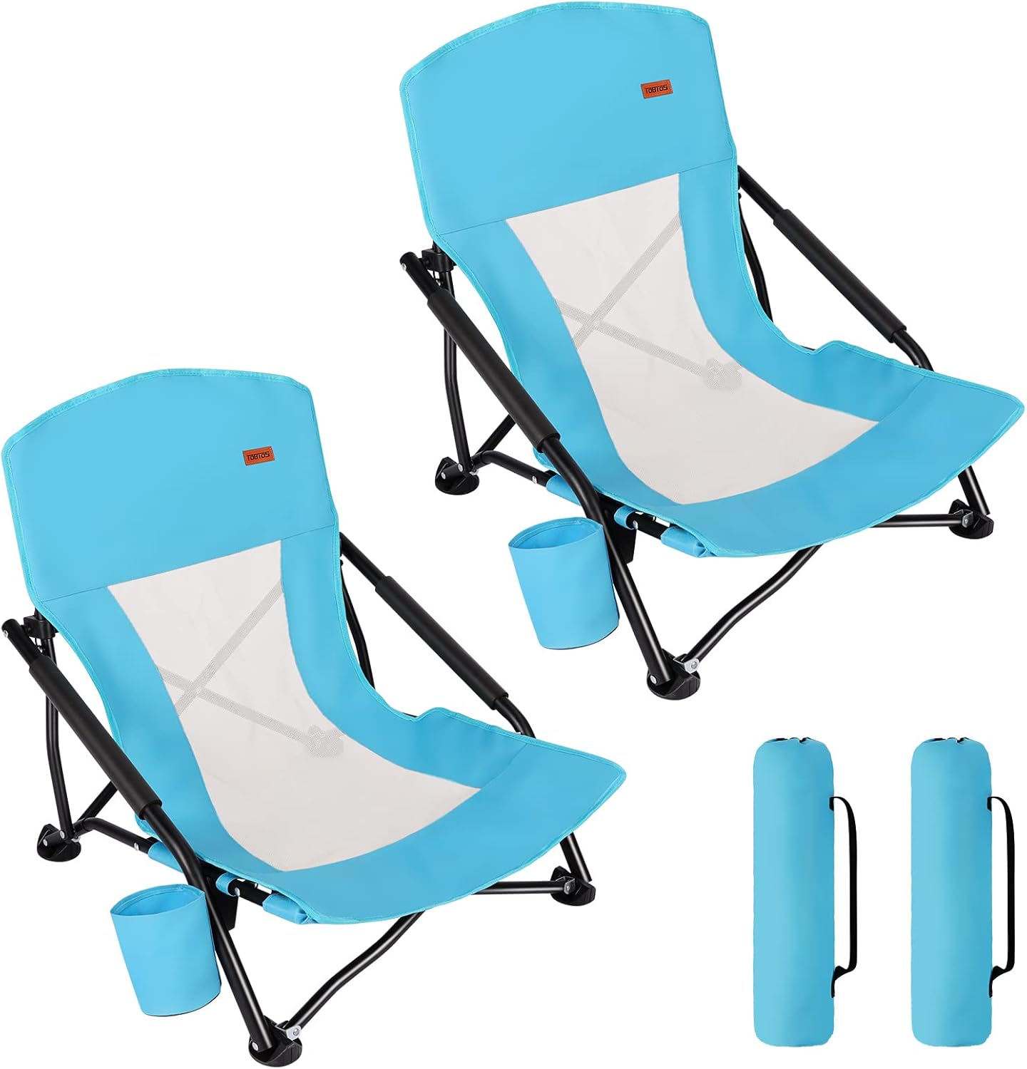 Portable Low Beach Chairs 2-Pack for Outdoor Fun!