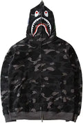 Imilan Shark Jaw Camo Hoodie Full Zip Up Jacket - Bold Graphic Style