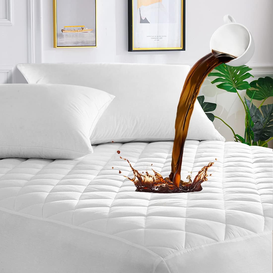 King Size Waterproof Mattress Protector with Deep Pocket 76ft x 80ft