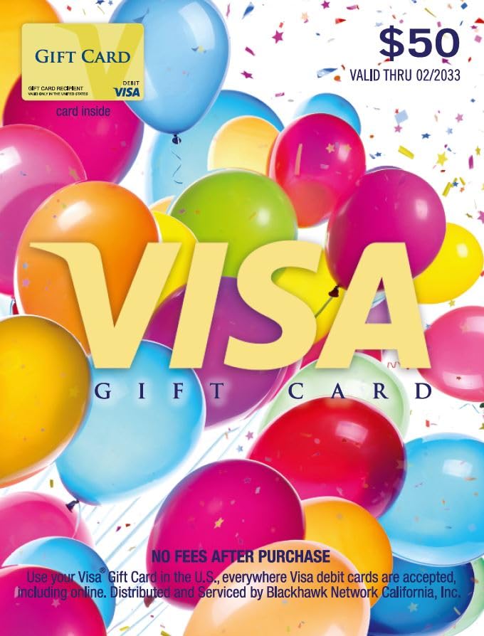 Visa $50 Balloons Gift Card - Perfect for Any Occasion