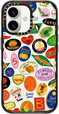 Impact Case for iPhone 16 Clear Black - Fruit Sticker Design