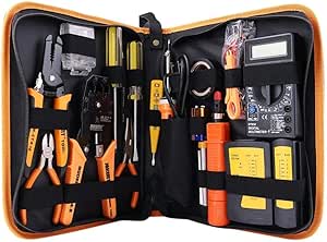 Network Tool Kit Set of 17 for Ethernet Cable Crimping and Testing