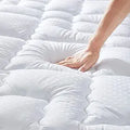 Hansleep Twin Mattress Pad Cotton Top Pillow Top - Deep Pocket Fit