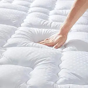 Hansleep Twin Mattress Pad Cotton Top Pillow Top for Comfort