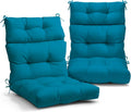 EAGLE PEAK Tufted High Back Patio Chair Cushions Set of 2 - Peacock