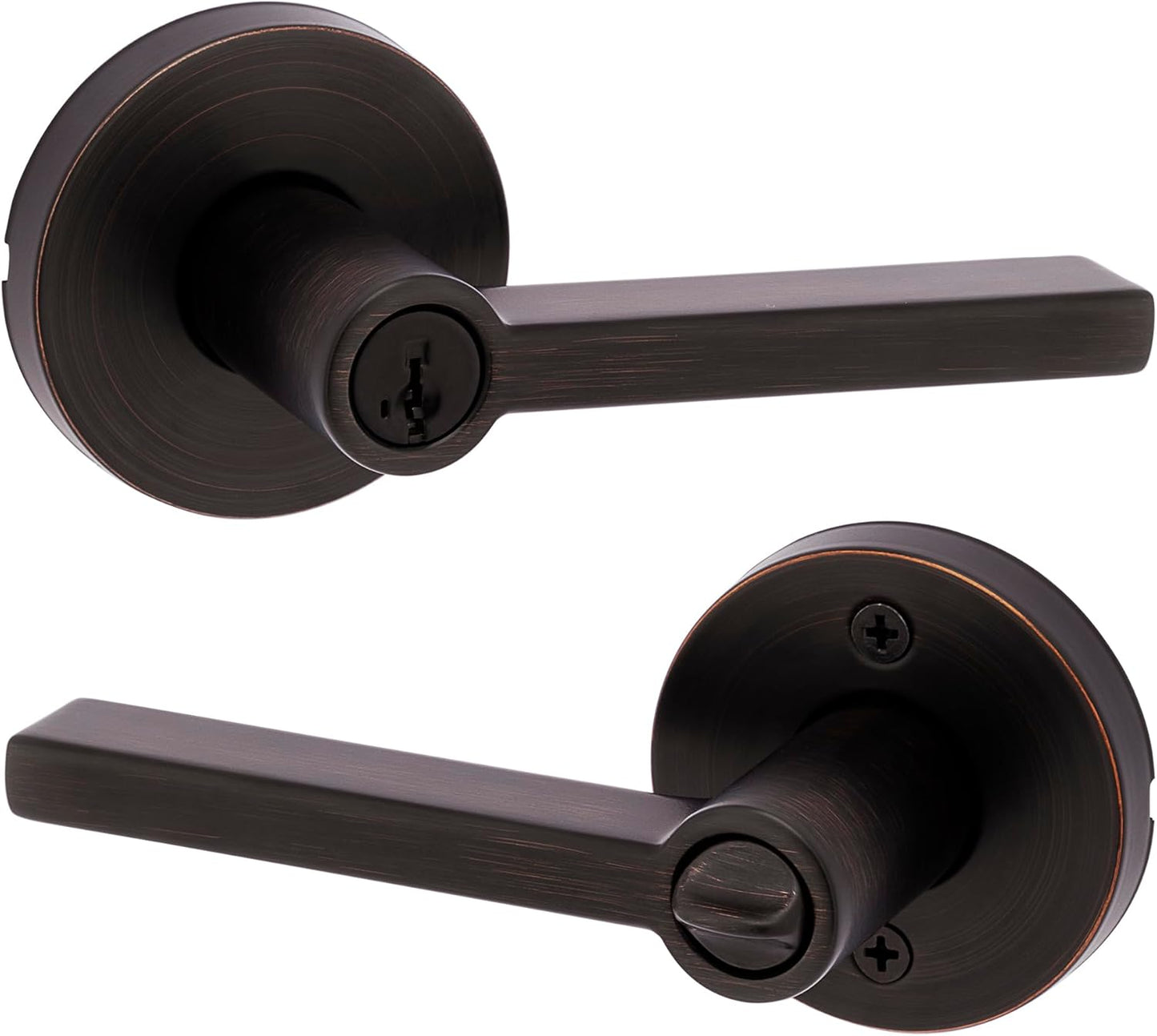 Kwikset Halifax Entry Door Handle with Lock and Key for Security
