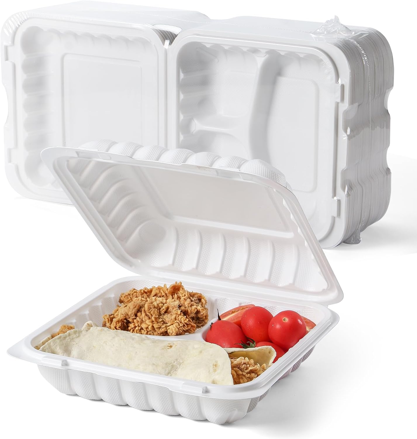 YANGRUI Food Containers 7.8in 30 oz 65 Pack for Meal Prep