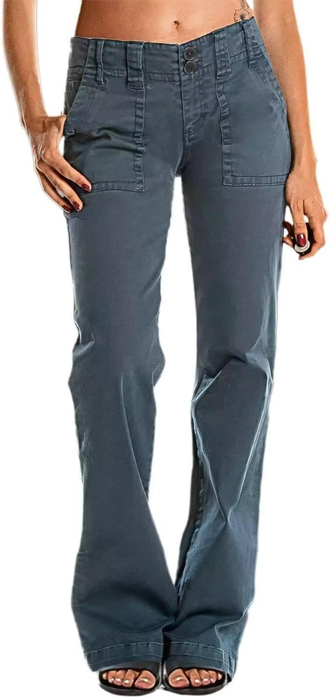 Flamingals Women's Wide Leg Cargo Pants for Business Casual Wear