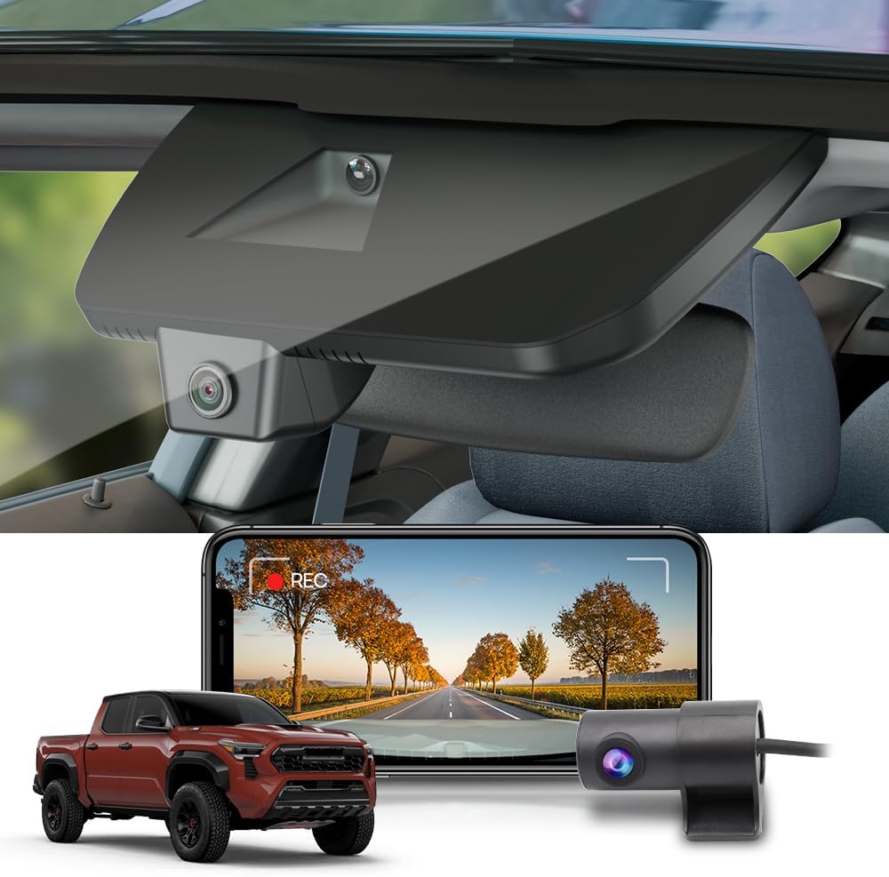 Fitcamx Front 2K+Rear 1080P Dash Cam for 2024-2025 Tacoma