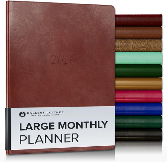 Gallery Leather Large Monthly Planner 2025-2026 for Success
