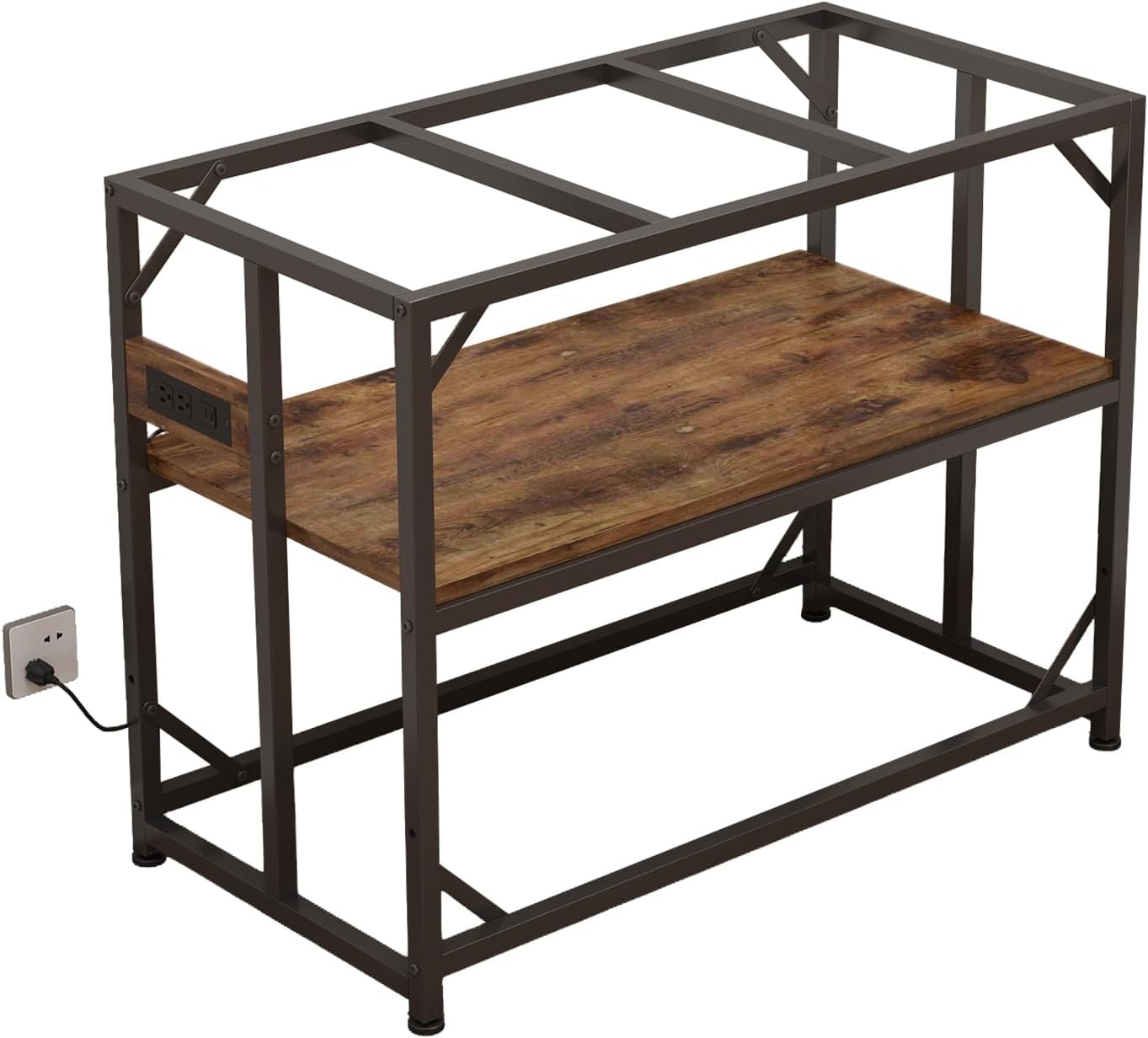 Sturdy Metal Aquarium Stand with Power Outlets for 40 Gallon