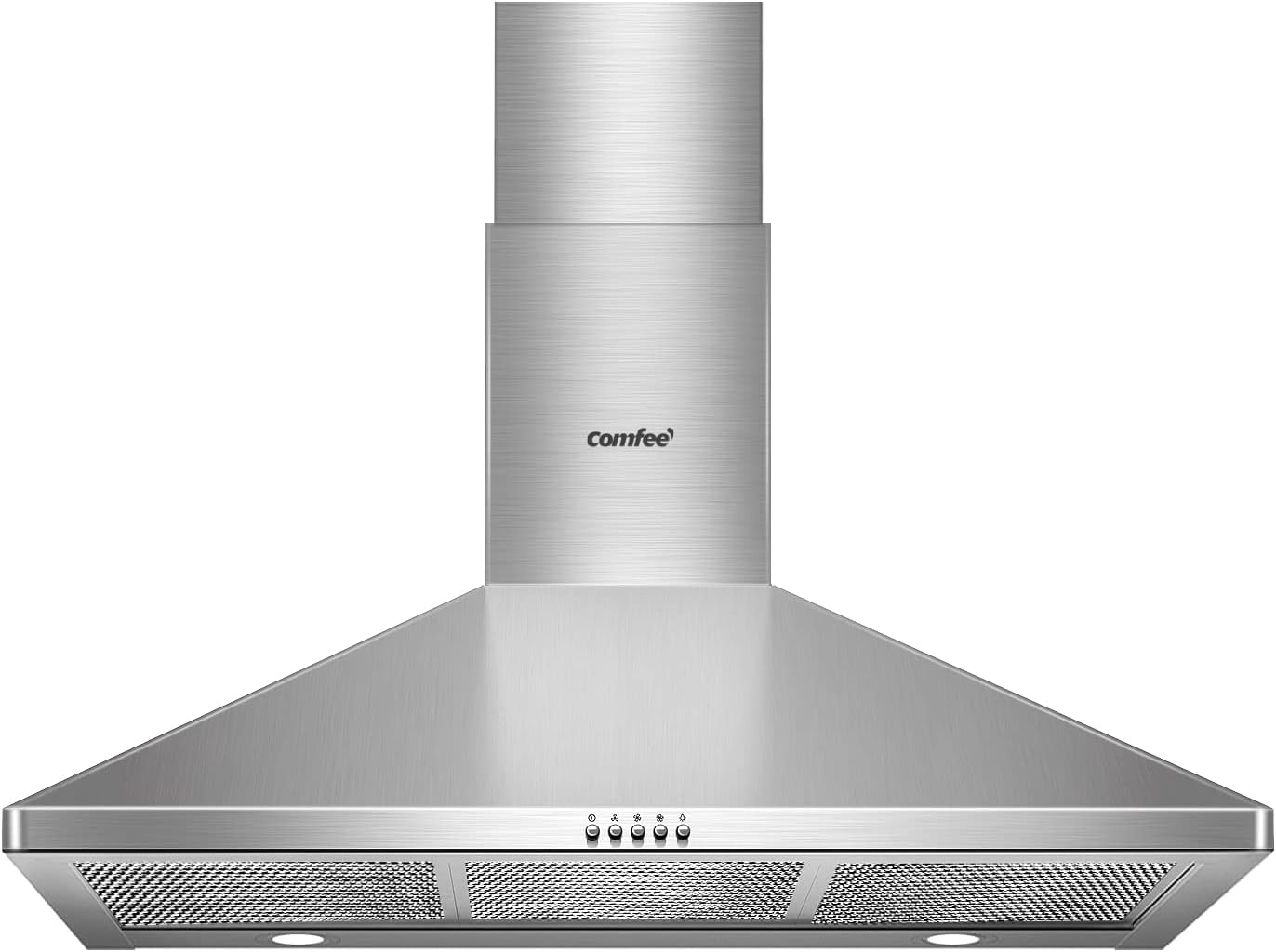 COMFEE' 36 Inch Ducted Pyramid Range Hood with 450 CFM Power