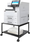 Under Desk Printer Stand with Storage - Mobile 2-Tier Rolling Cart