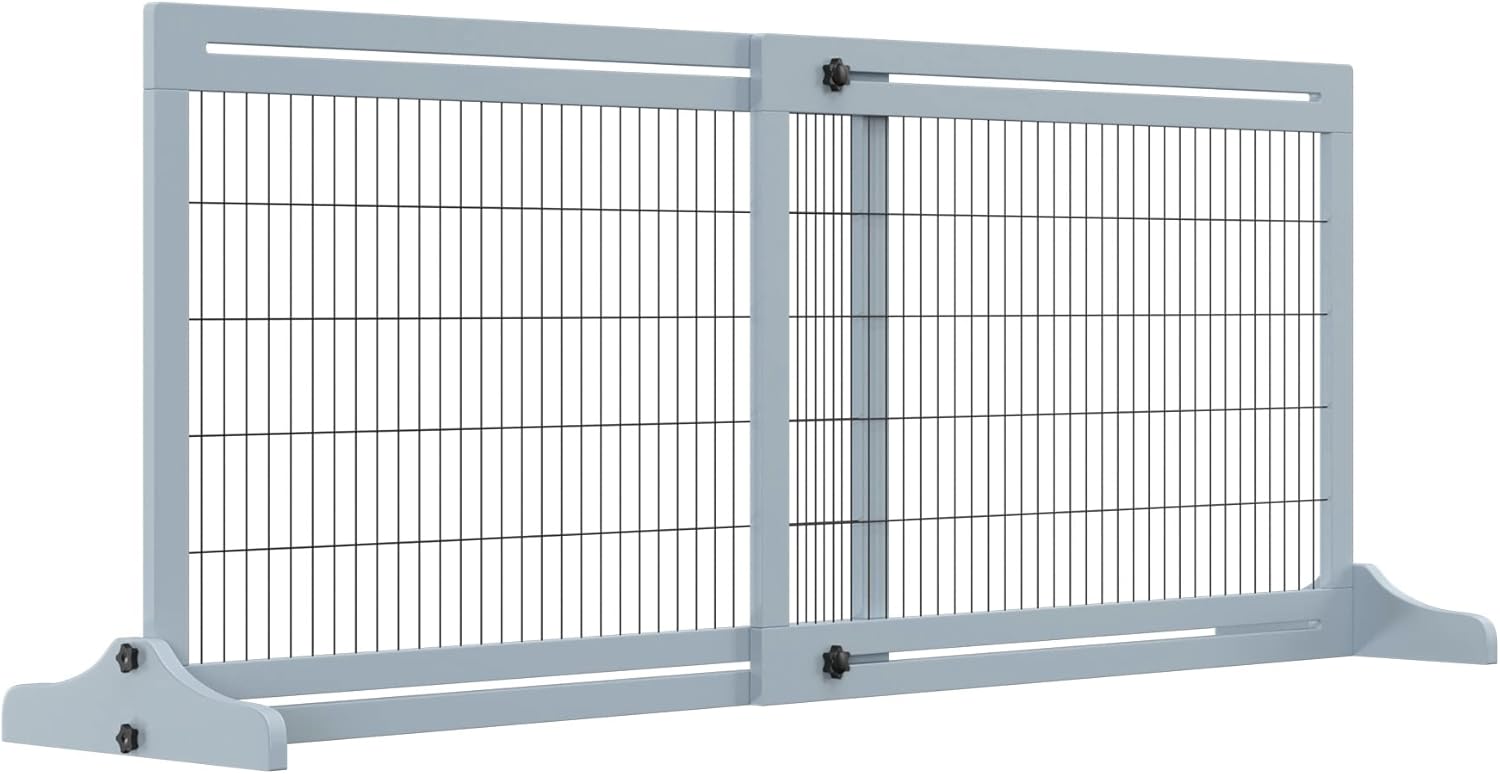 PawHut 72in Extra Wide Freestanding Pet Gate for Dogs and Cats
