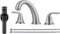 Bathroom Sink Faucet 3 Holes Brushed Nickel Widespread - Durable, Low