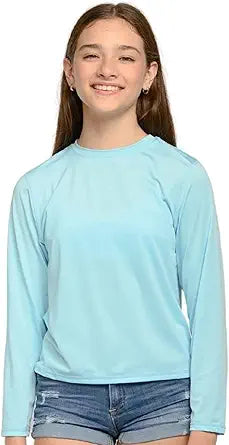 INGEAR Girls Long Sleeve Rash Guard Swim Shirt for Outdoor Sports