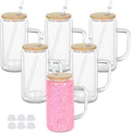 16 Oz Snow Globe Tumbler With Handle - Pre-Drilled Double Wall Glass
