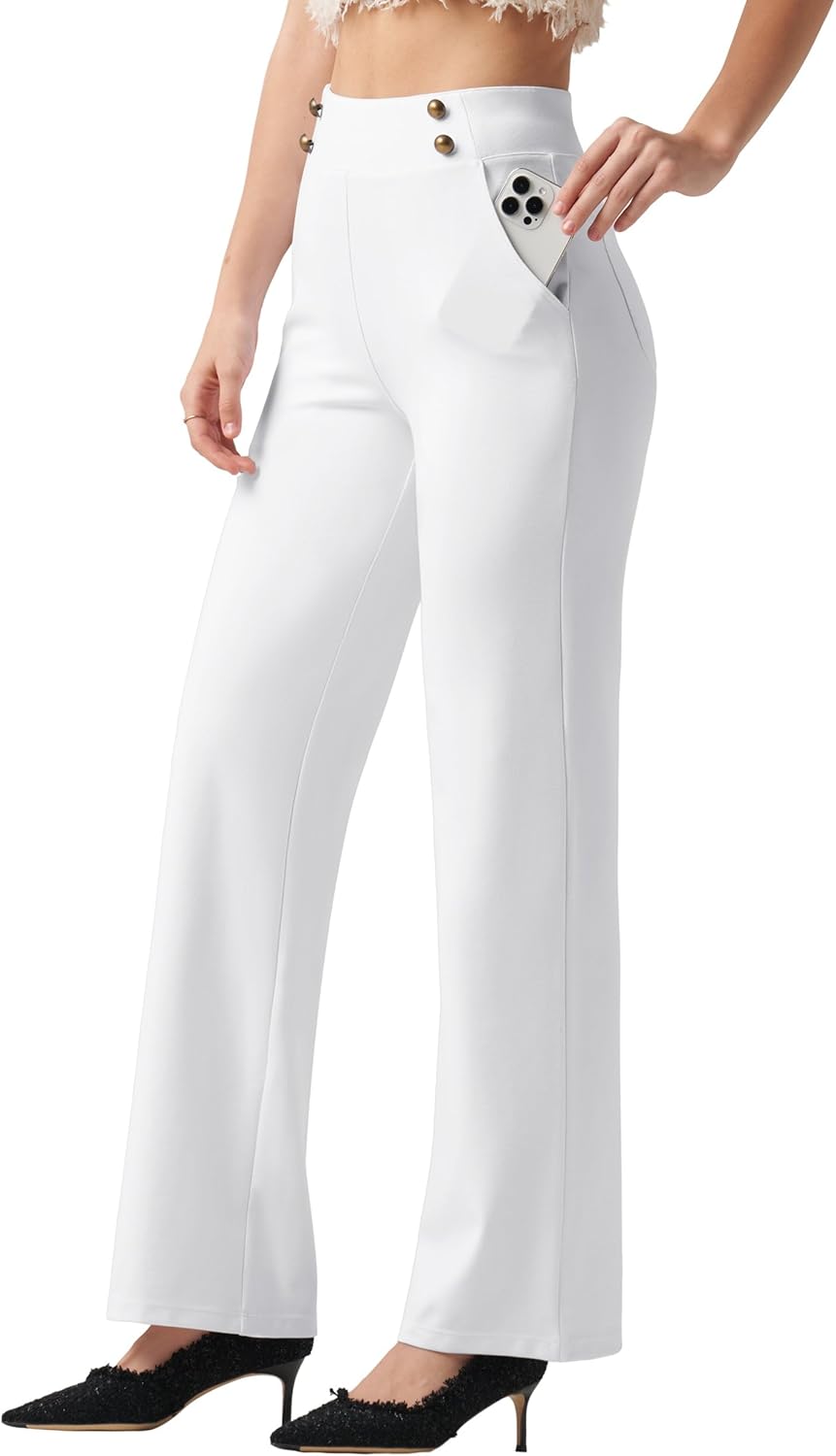Willit Women's Wide Leg Dress Pants for Office and Casual Wear