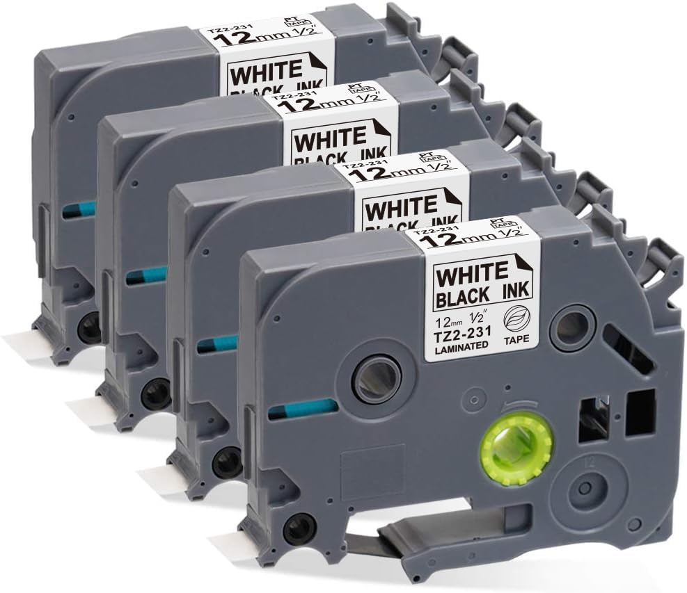 4 Pack White Label Tape for Brother P Touch: Fast Organization