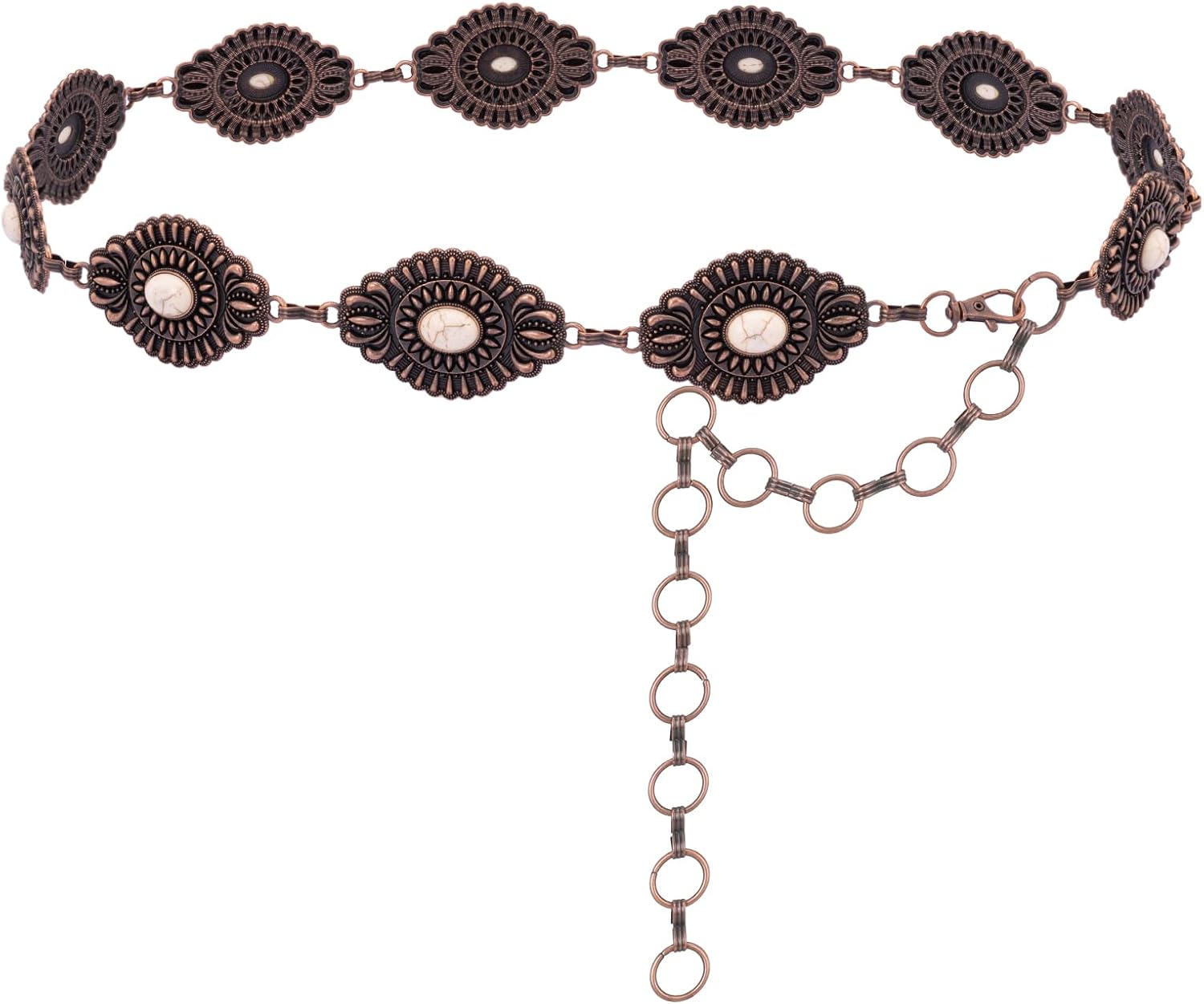 Montana West Rustic Couture Large Western Concho Metal Belts