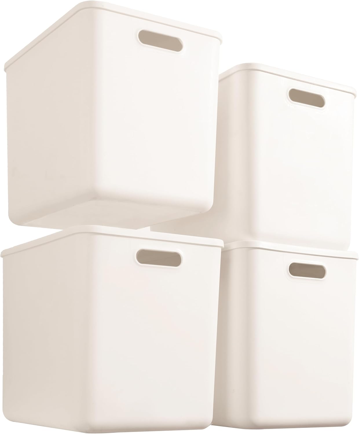 Large Plastic White Storage Bins for Home Organization Needs