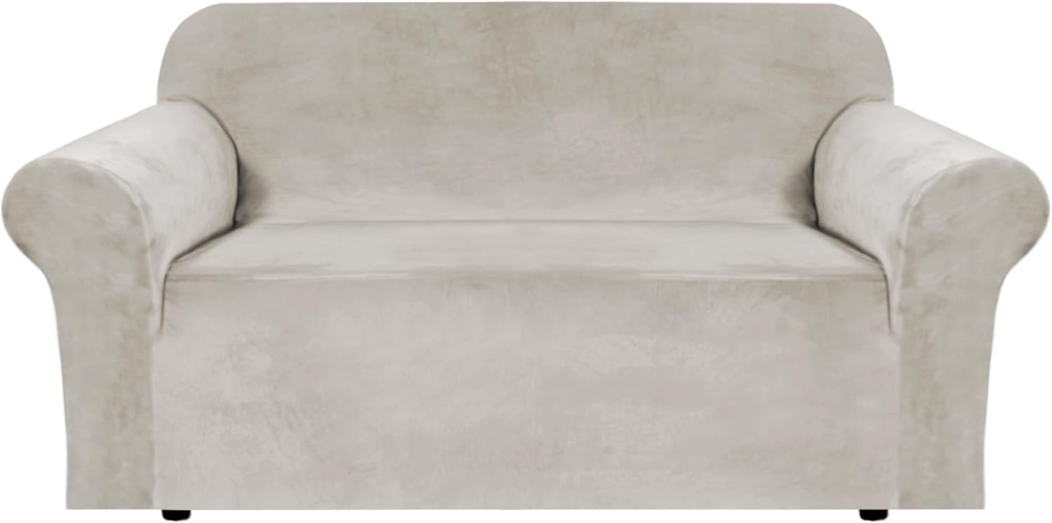 H.VERSAILTEX Stretch Velvet Loveseat Covers for Comfy Sofa