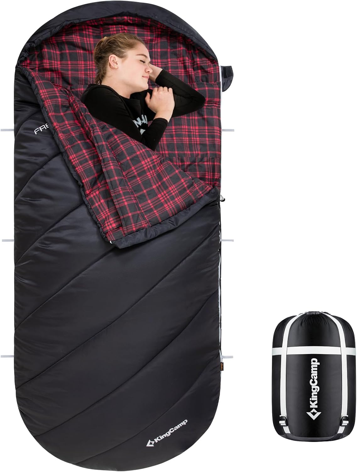 KingCamp Extra Wide XL Sleeping Bag for Cold Weather Comfort