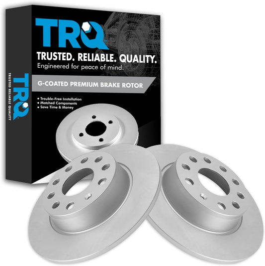 TRQ Rear Brake Rotor Set for Audi and Volkswagen Vehicles