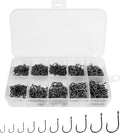 Small Fishing Hooks 500pcs Set - 10 Sizes Organized Box