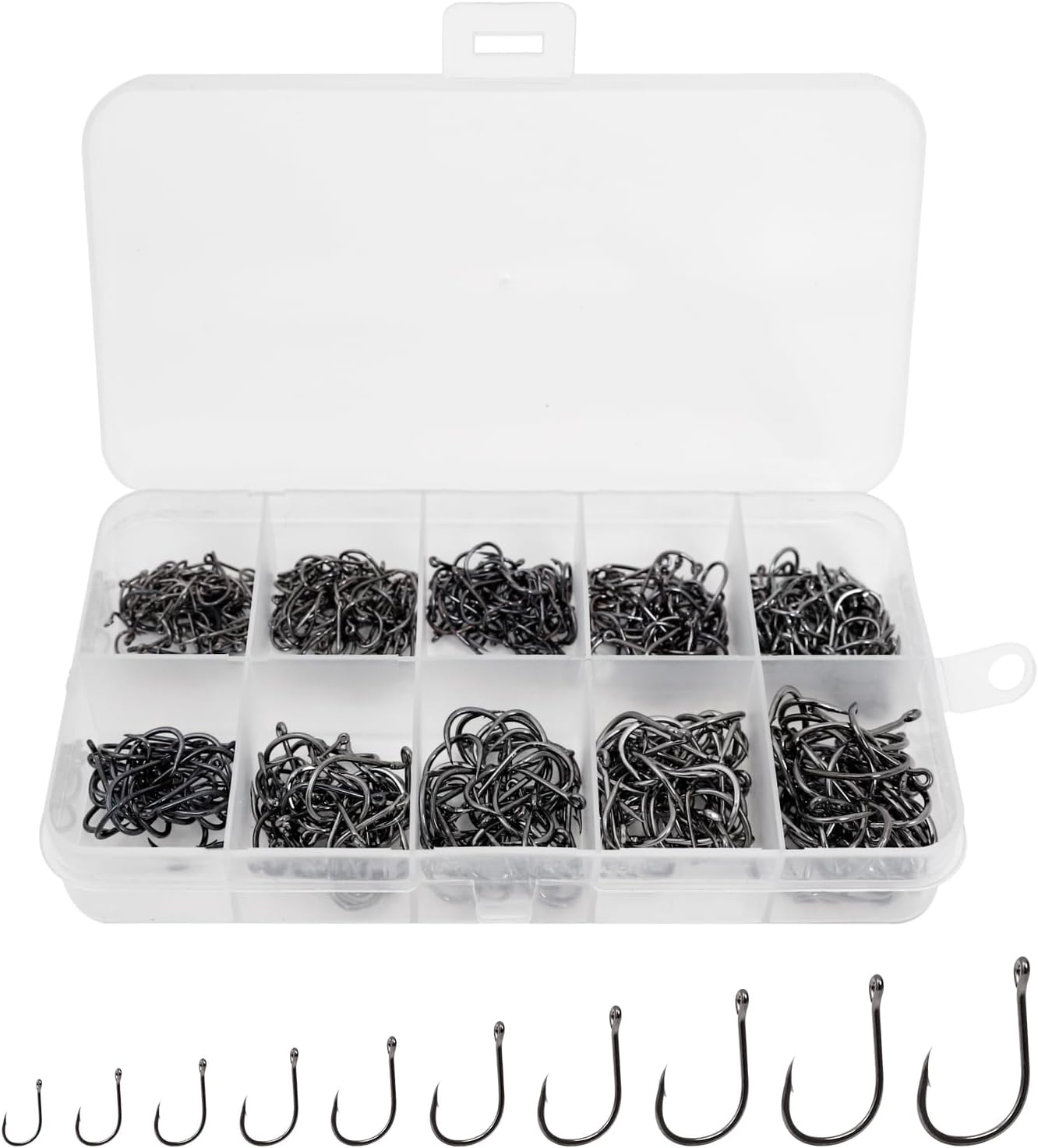 500pcs High Carbon Steel Fishing Hooks Set in Box