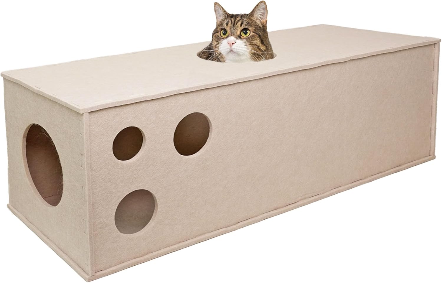 Cat Tunnel Hideaway for Indoor Cats - Soft Felt Interactive Toy