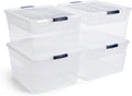 Rubbermaid Cleverstore 74 Qt Clear Storage Bins with Latching Lids